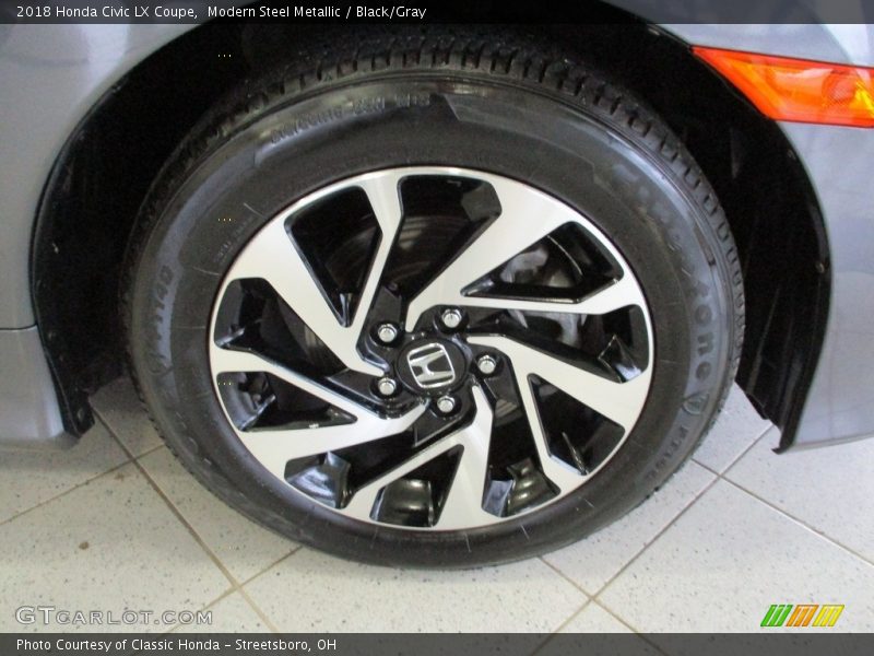 Modern Steel Metallic / Black/Gray 2018 Honda Civic LX Coupe