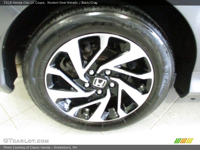 Modern Steel Metallic / Black/Gray 2018 Honda Civic LX Coupe
