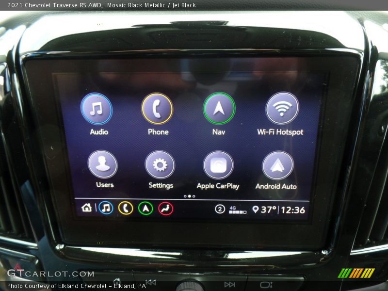Mosaic Black Metallic / Jet Black 2021 Chevrolet Traverse RS AWD