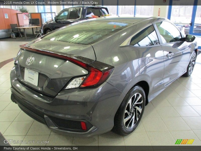 Modern Steel Metallic / Black/Gray 2018 Honda Civic LX Coupe