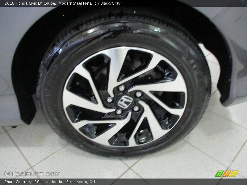 Modern Steel Metallic / Black/Gray 2018 Honda Civic LX Coupe
