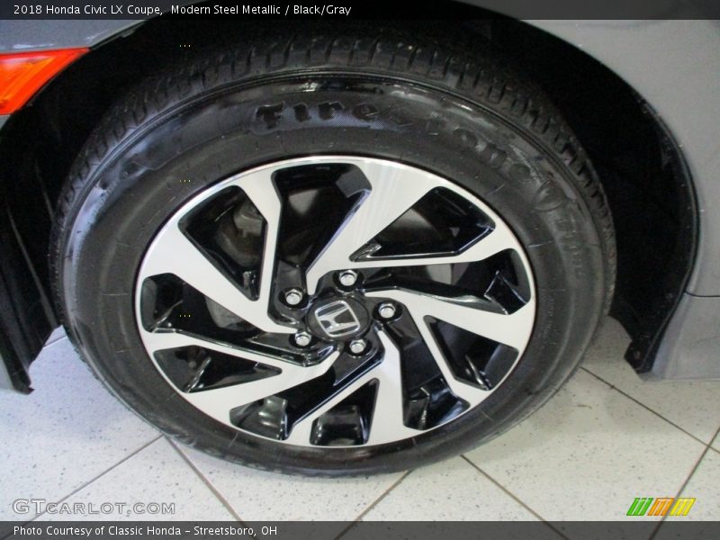 Modern Steel Metallic / Black/Gray 2018 Honda Civic LX Coupe