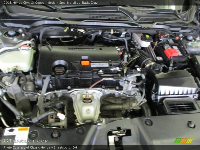 Modern Steel Metallic / Black/Gray 2018 Honda Civic LX Coupe