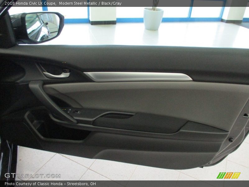 Modern Steel Metallic / Black/Gray 2018 Honda Civic LX Coupe