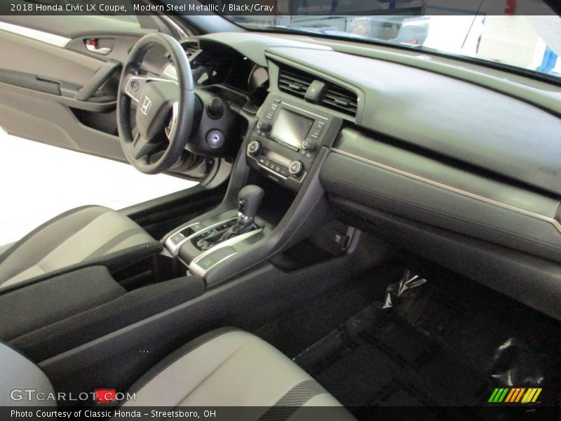 Modern Steel Metallic / Black/Gray 2018 Honda Civic LX Coupe