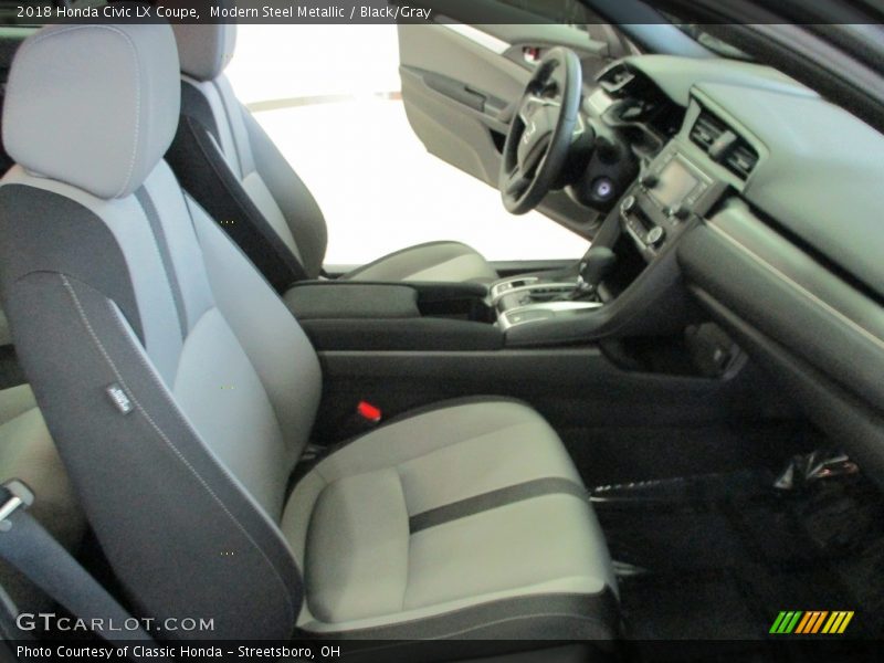 Modern Steel Metallic / Black/Gray 2018 Honda Civic LX Coupe