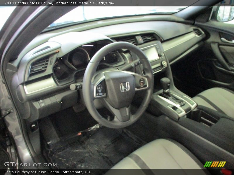 Modern Steel Metallic / Black/Gray 2018 Honda Civic LX Coupe