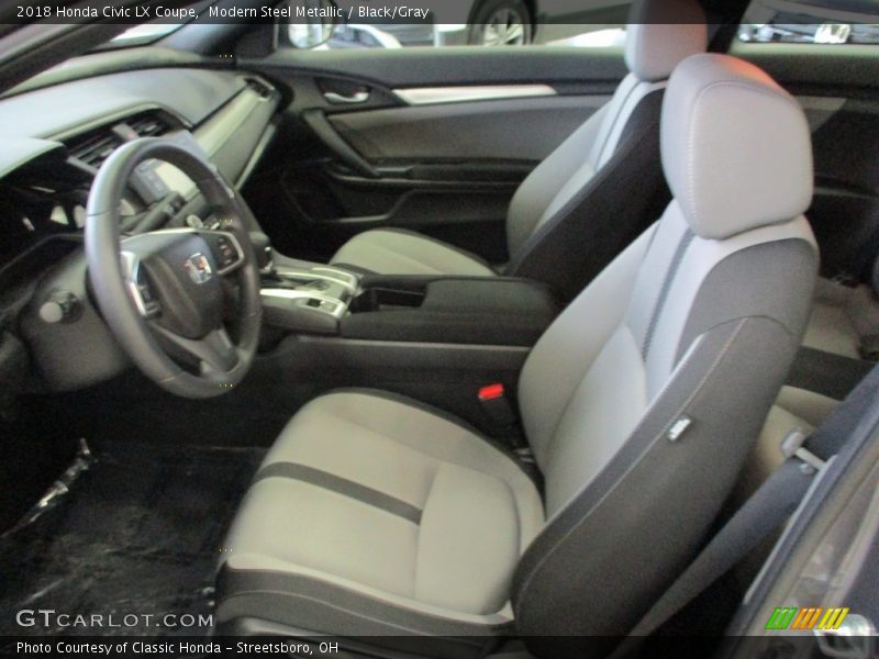 Modern Steel Metallic / Black/Gray 2018 Honda Civic LX Coupe