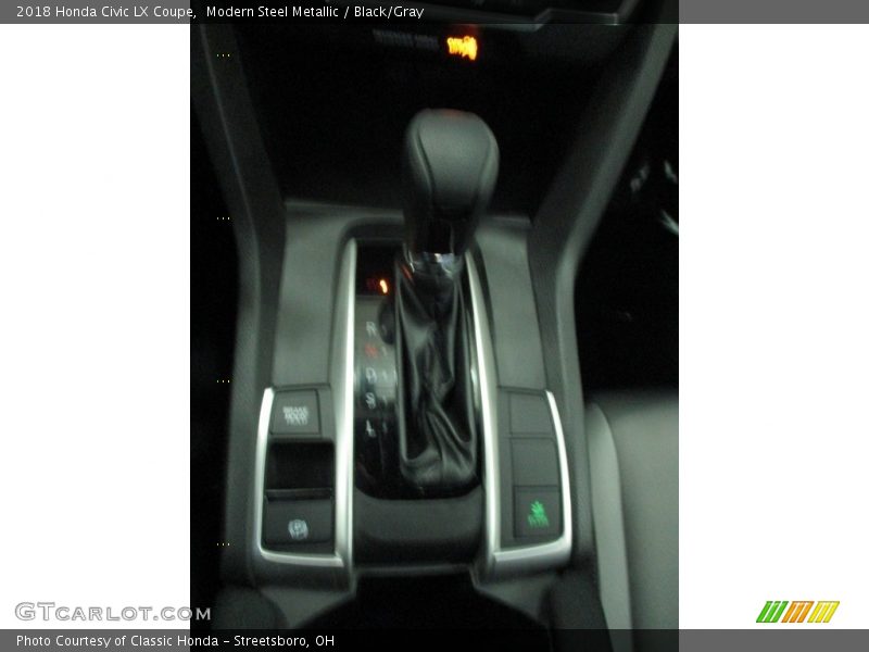 Modern Steel Metallic / Black/Gray 2018 Honda Civic LX Coupe