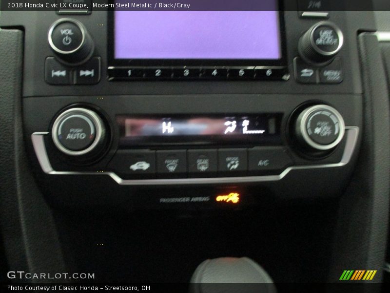 Modern Steel Metallic / Black/Gray 2018 Honda Civic LX Coupe