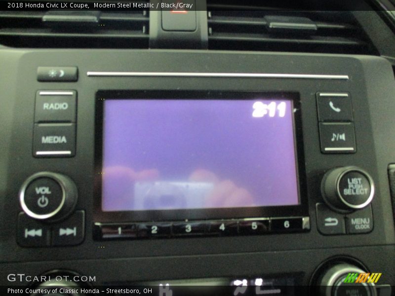 Modern Steel Metallic / Black/Gray 2018 Honda Civic LX Coupe