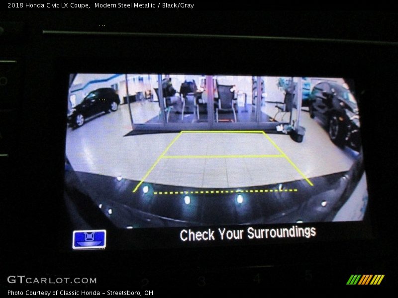 Modern Steel Metallic / Black/Gray 2018 Honda Civic LX Coupe