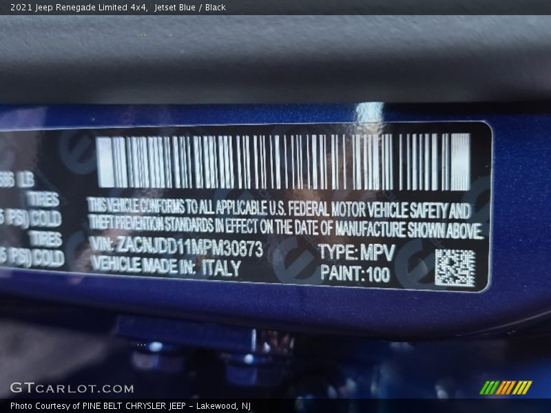 Jetset Blue / Black 2021 Jeep Renegade Limited 4x4
