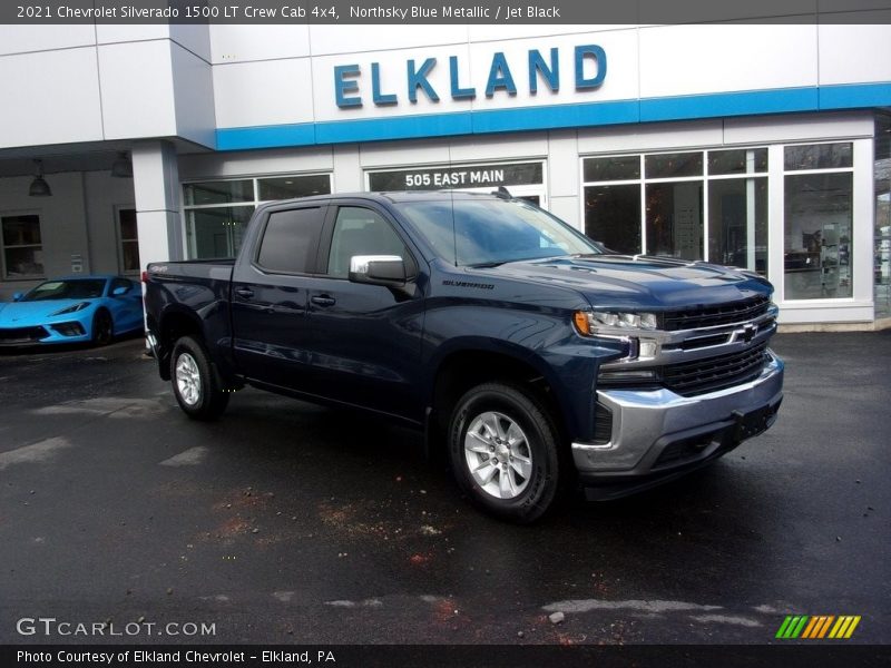Northsky Blue Metallic / Jet Black 2021 Chevrolet Silverado 1500 LT Crew Cab 4x4