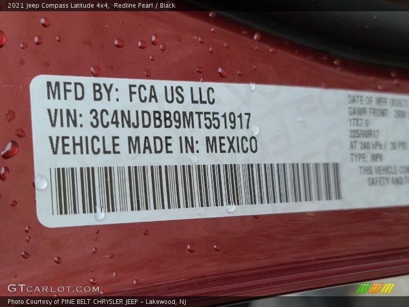Redline Pearl / Black 2021 Jeep Compass Latitude 4x4