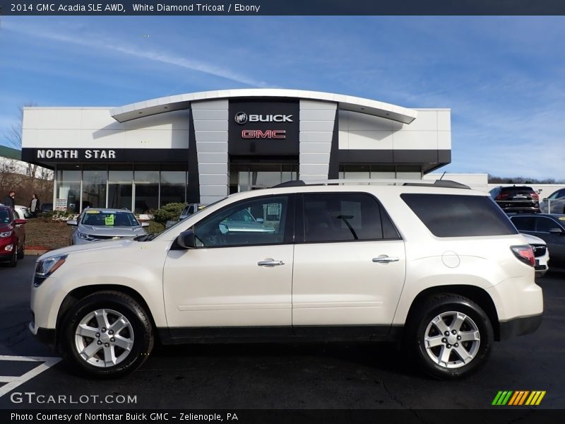White Diamond Tricoat / Ebony 2014 GMC Acadia SLE AWD
