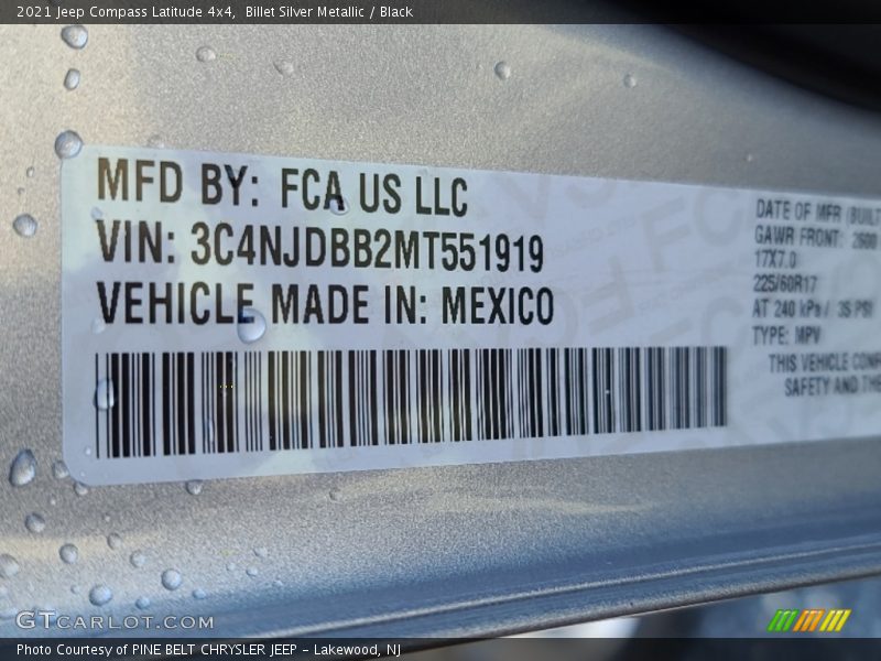 Billet Silver Metallic / Black 2021 Jeep Compass Latitude 4x4