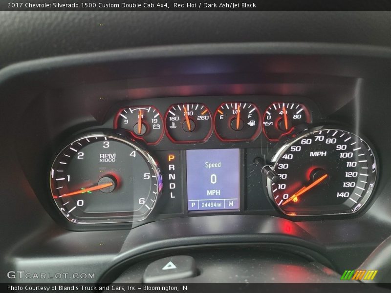 Red Hot / Dark Ash/Jet Black 2017 Chevrolet Silverado 1500 Custom Double Cab 4x4