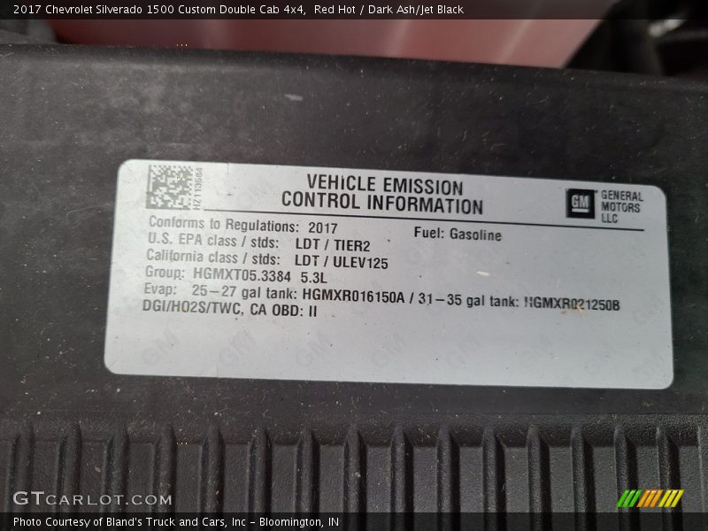 Red Hot / Dark Ash/Jet Black 2017 Chevrolet Silverado 1500 Custom Double Cab 4x4