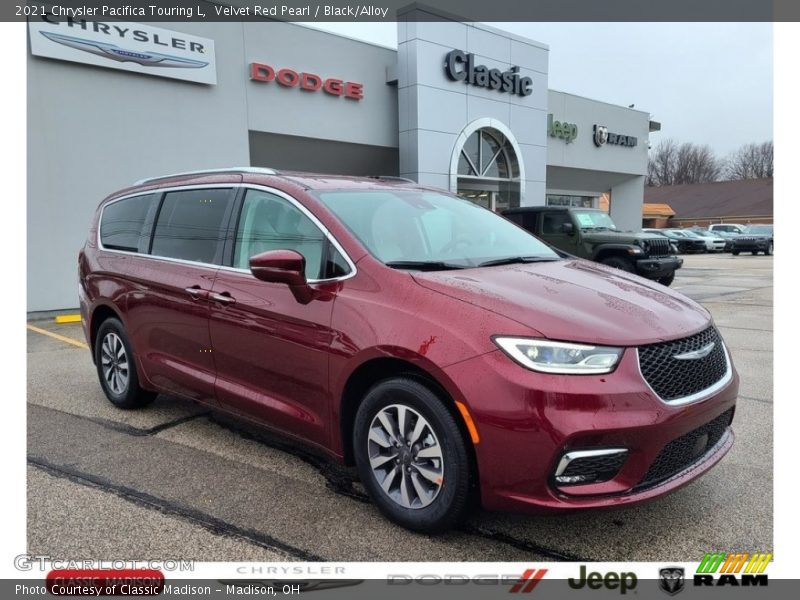 Velvet Red Pearl / Black/Alloy 2021 Chrysler Pacifica Touring L