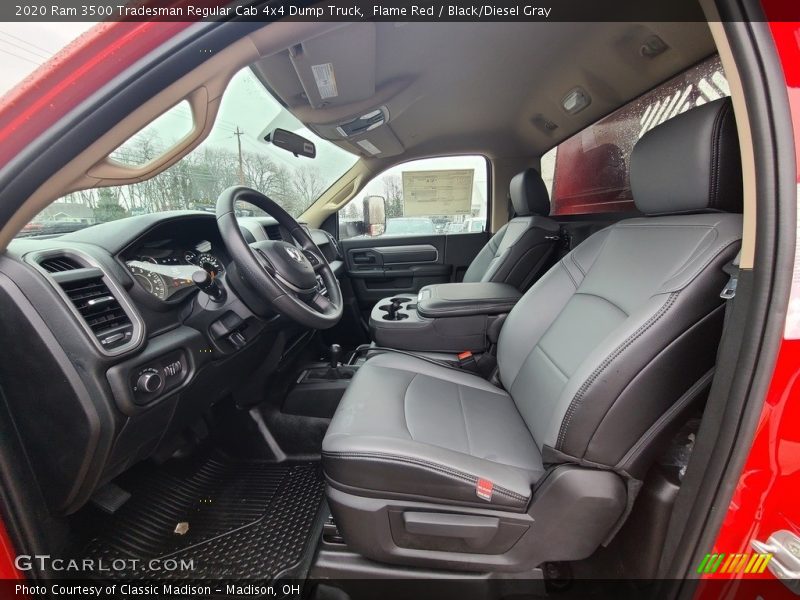  2020 3500 Tradesman Regular Cab 4x4 Dump Truck Black/Diesel Gray Interior