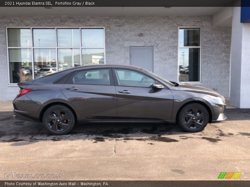 Portofino Gray / Black 2021 Hyundai Elantra SEL