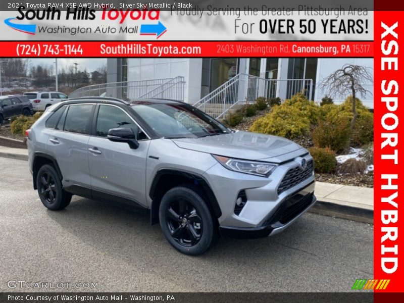 Silver Sky Metallic / Black 2021 Toyota RAV4 XSE AWD Hybrid