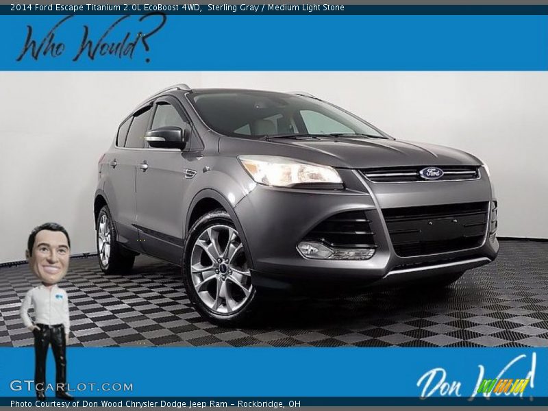 Sterling Gray / Medium Light Stone 2014 Ford Escape Titanium 2.0L EcoBoost 4WD