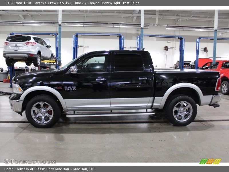 Black / Canyon Brown/Light Frost Beige 2014 Ram 1500 Laramie Crew Cab 4x4