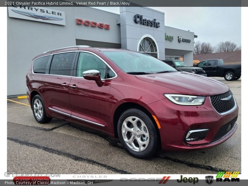 Velvet Red Pearl / Black/Alloy 2021 Chrysler Pacifica Hybrid Limited