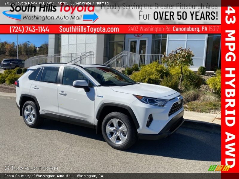 Super White / Nutmeg 2021 Toyota RAV4 XLE AWD Hybrid