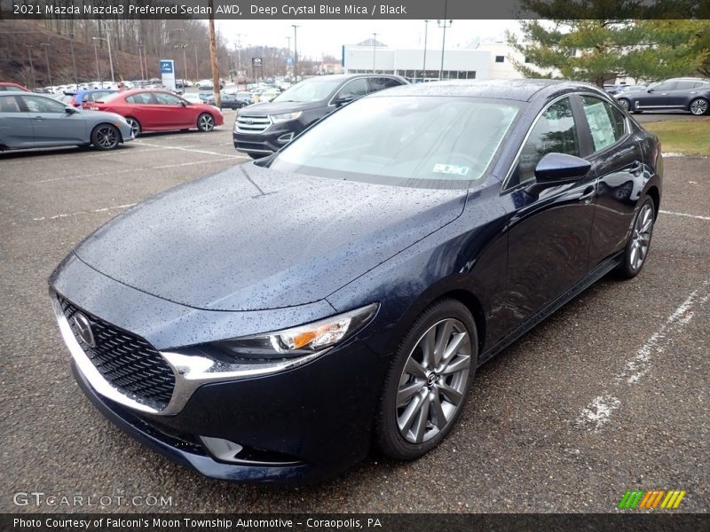 Deep Crystal Blue Mica / Black 2021 Mazda Mazda3 Preferred Sedan AWD