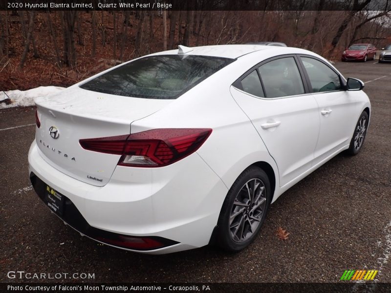 Quartz White Pearl / Beige 2020 Hyundai Elantra Limited