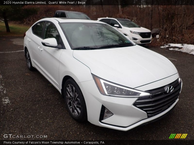 Quartz White Pearl / Beige 2020 Hyundai Elantra Limited