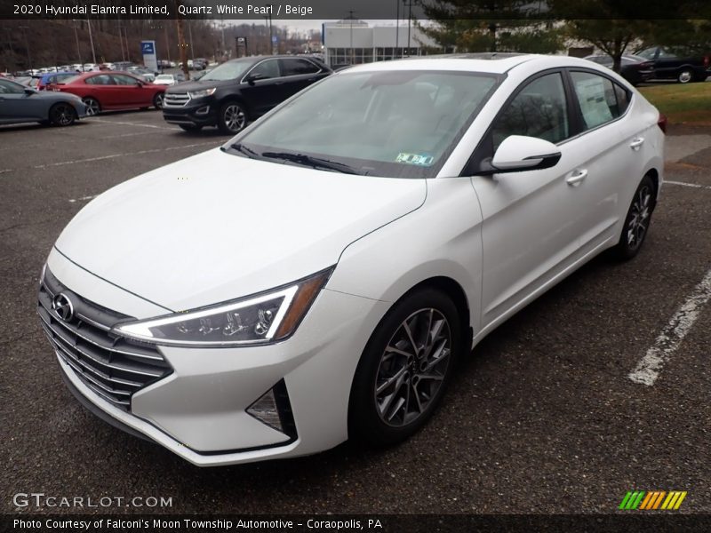 Quartz White Pearl / Beige 2020 Hyundai Elantra Limited
