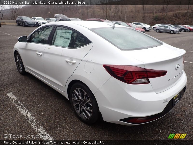 Quartz White Pearl / Beige 2020 Hyundai Elantra Limited
