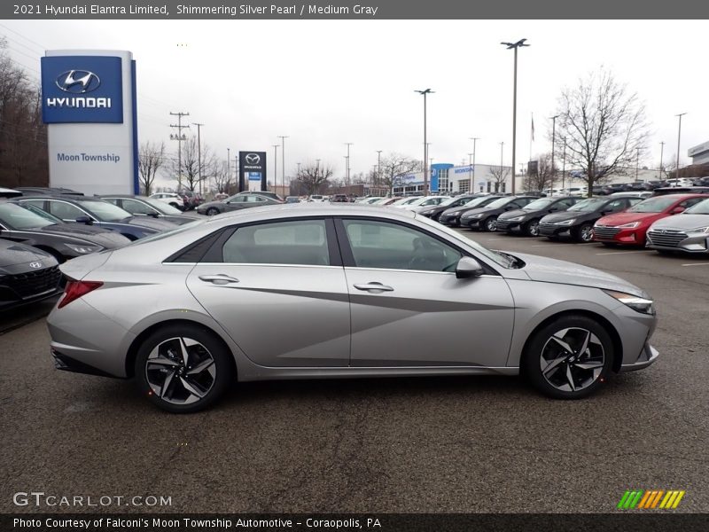 Shimmering Silver Pearl / Medium Gray 2021 Hyundai Elantra Limited