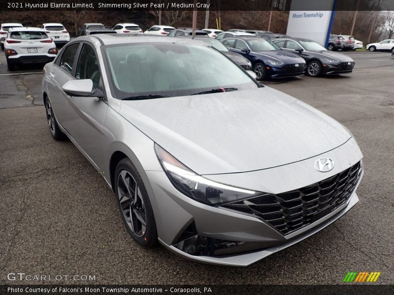 Shimmering Silver Pearl / Medium Gray 2021 Hyundai Elantra Limited