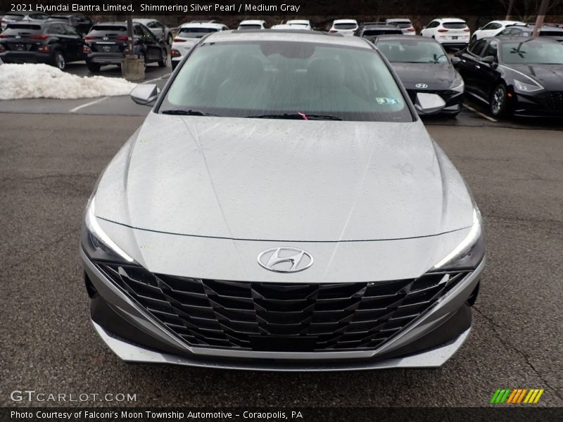 Shimmering Silver Pearl / Medium Gray 2021 Hyundai Elantra Limited