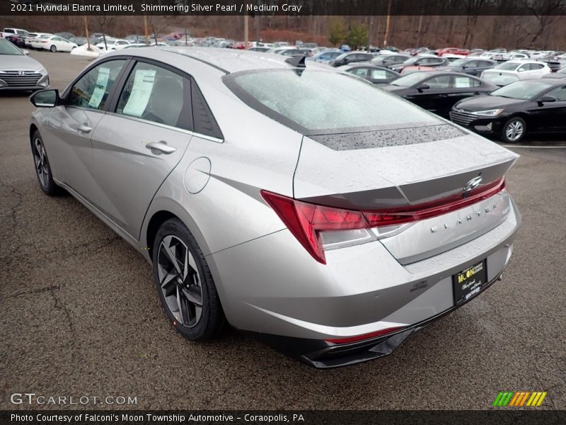 Shimmering Silver Pearl / Medium Gray 2021 Hyundai Elantra Limited