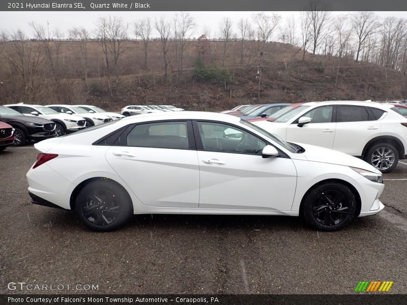 Quartz White / Black 2021 Hyundai Elantra SEL