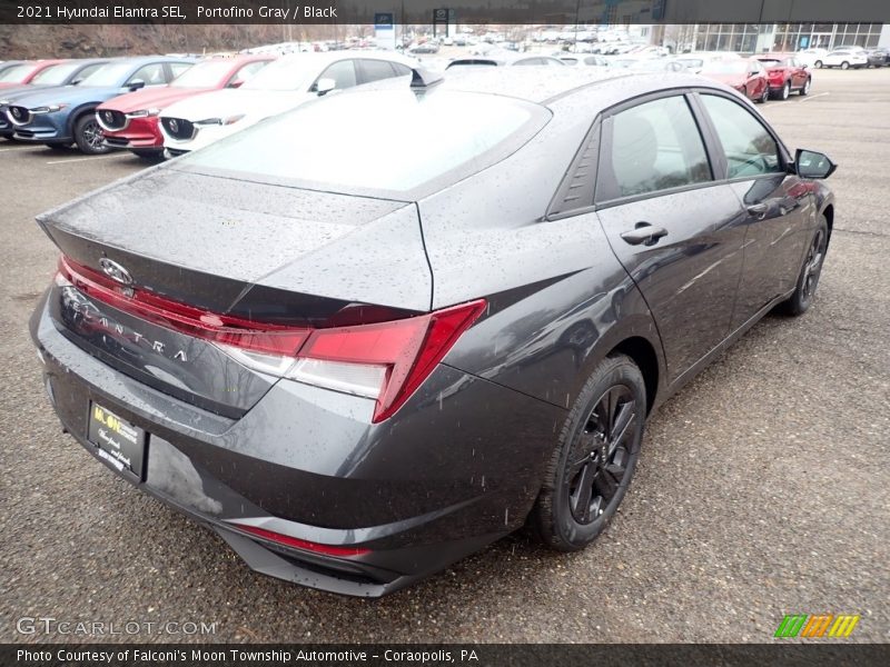 Portofino Gray / Black 2021 Hyundai Elantra SEL