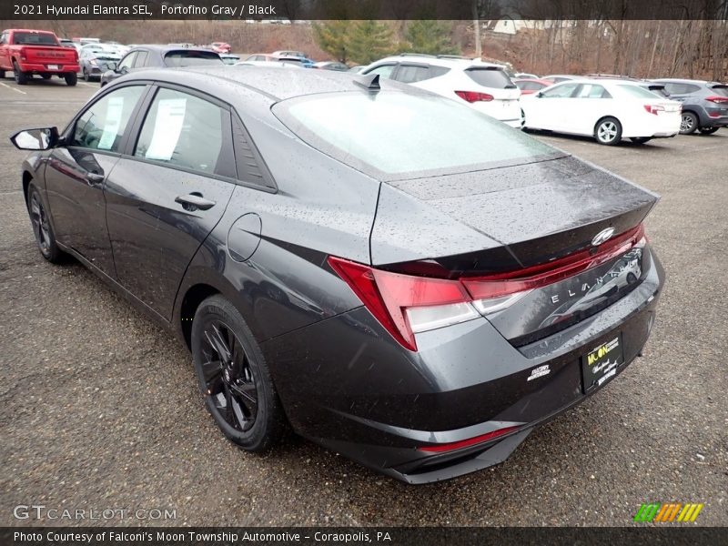 Portofino Gray / Black 2021 Hyundai Elantra SEL