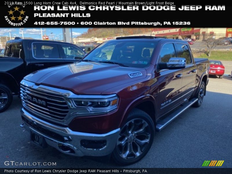 Delmonico Red Pearl / Mountain Brown/Light Frost Beige 2019 Ram 1500 Long Horn Crew Cab 4x4