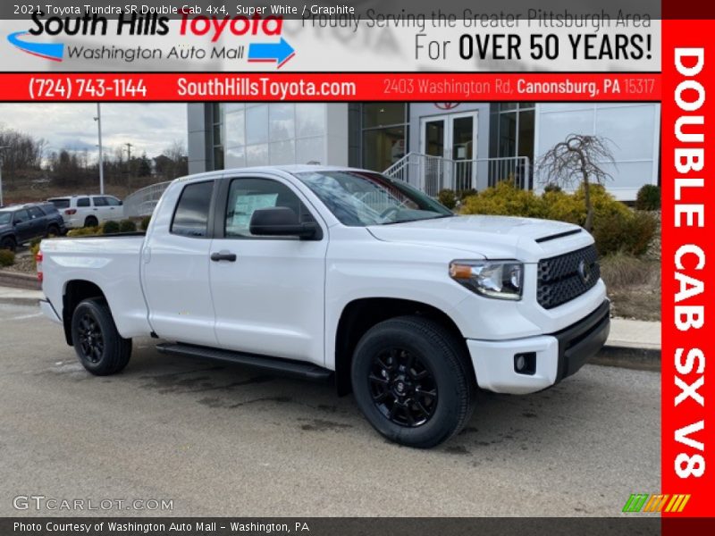 Super White / Graphite 2021 Toyota Tundra SR Double Cab 4x4