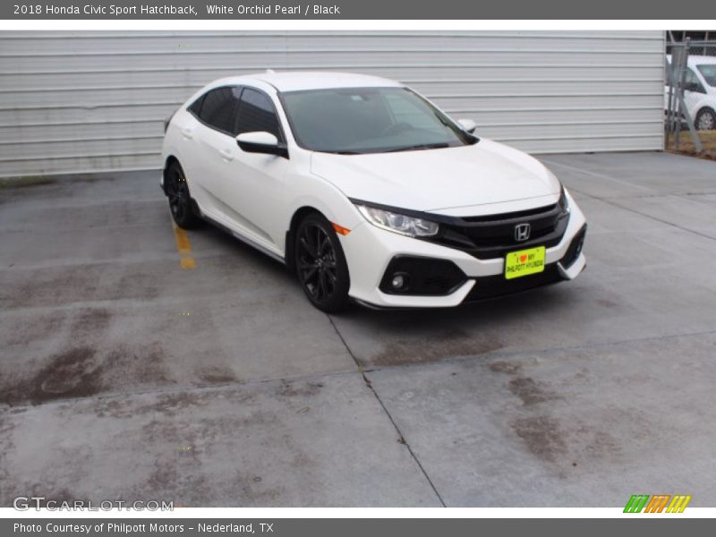 White Orchid Pearl / Black 2018 Honda Civic Sport Hatchback