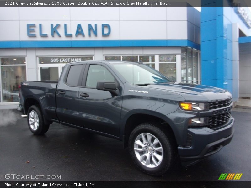 Shadow Gray Metallic / Jet Black 2021 Chevrolet Silverado 1500 Custom Double Cab 4x4