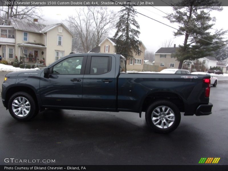 Shadow Gray Metallic / Jet Black 2021 Chevrolet Silverado 1500 Custom Double Cab 4x4