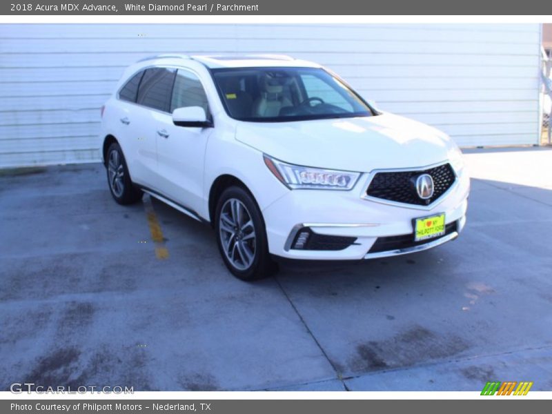 White Diamond Pearl / Parchment 2018 Acura MDX Advance