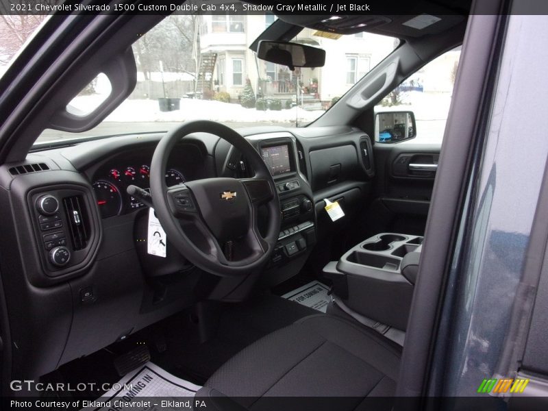 Shadow Gray Metallic / Jet Black 2021 Chevrolet Silverado 1500 Custom Double Cab 4x4